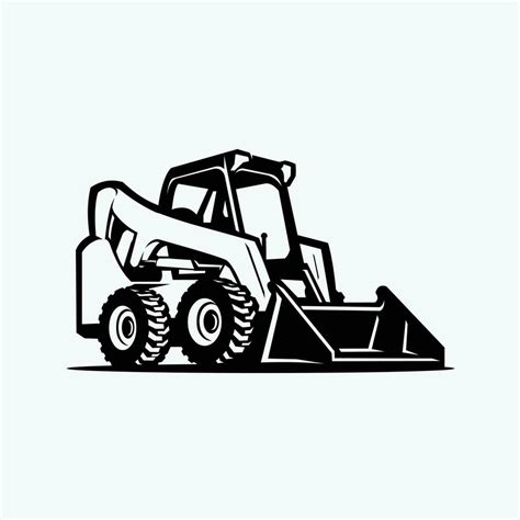 silhouette skid steer vector|skid steer silhouette clip art.